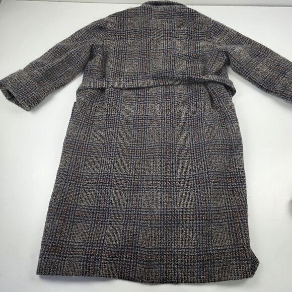 Zara Woman Coat Womens XL Gray Glen Plaid Belted Wrap Wool Alpaca Mohair Blend - Picture 10 of 15